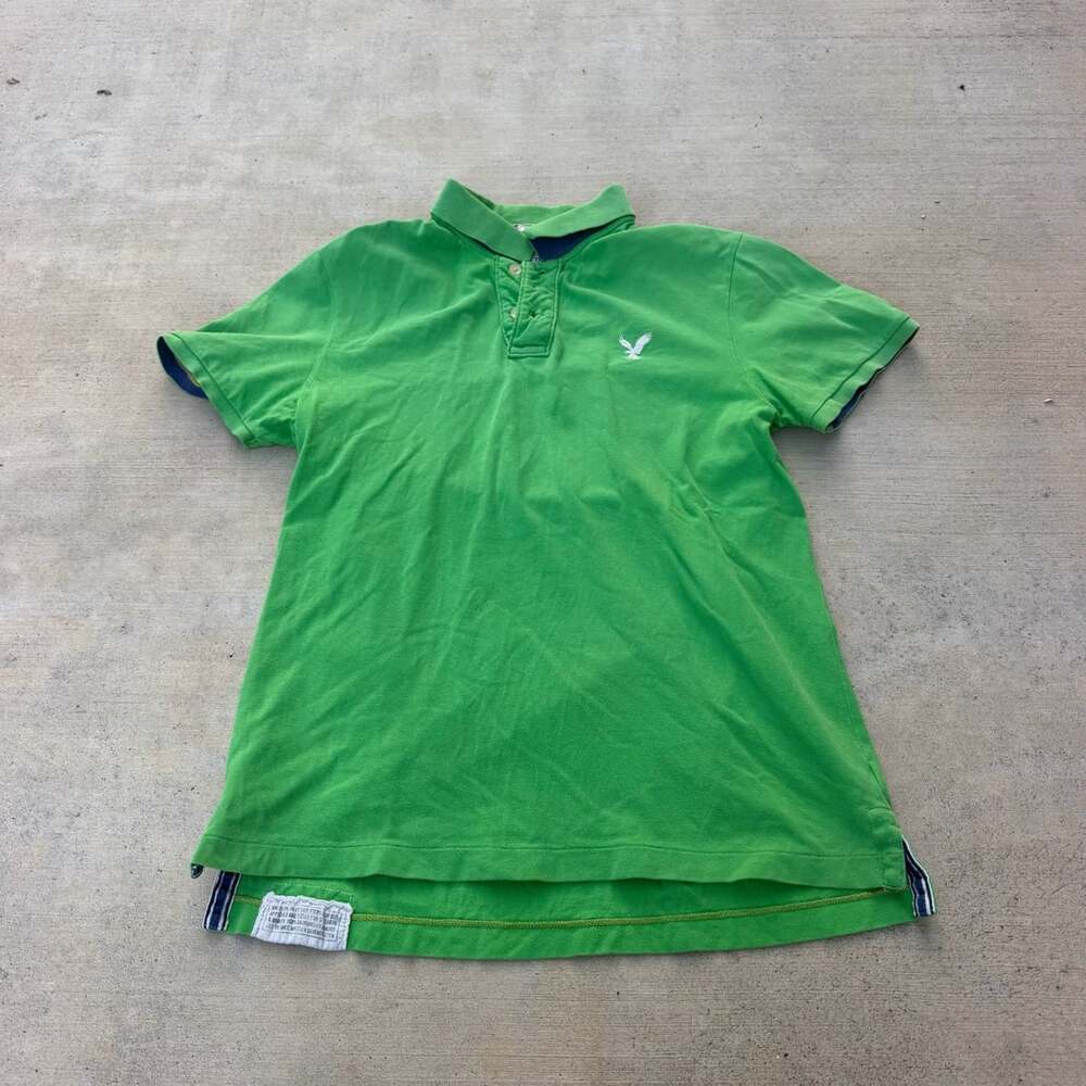 American Eagle Outfitters The Eagle Polo Vintage Fit Green Size L